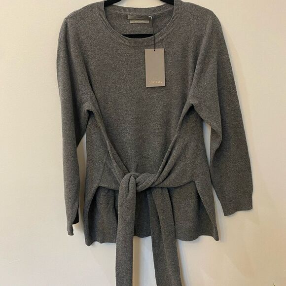 Sintesis Wool Cashmere Loose Fit Tie Front Top Sweater Women Size L - Picture 2 of 7